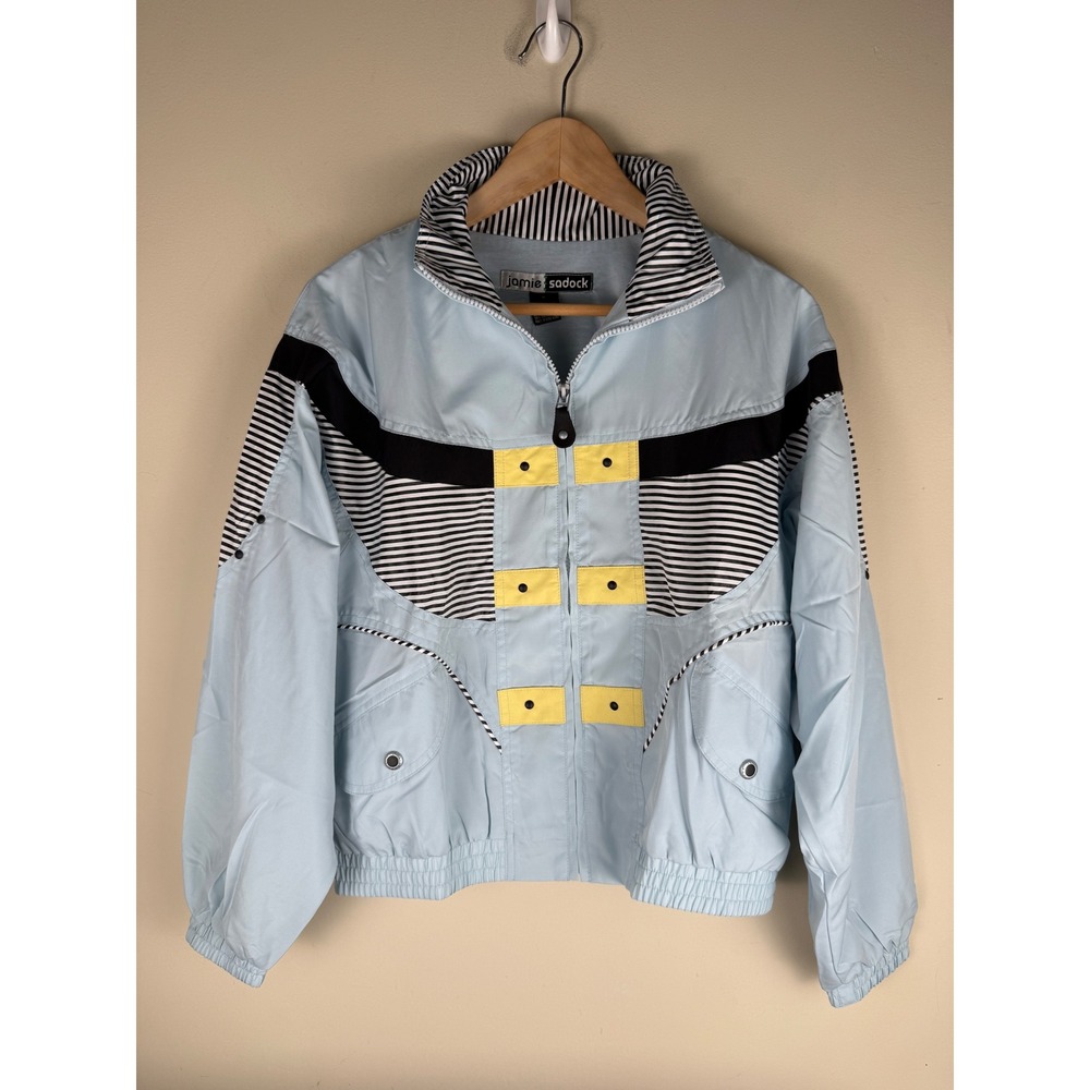 VTG Y2K Jamie Sadock NWT Blue Yellow Black Windbreaker High Neck Full Zip Size S